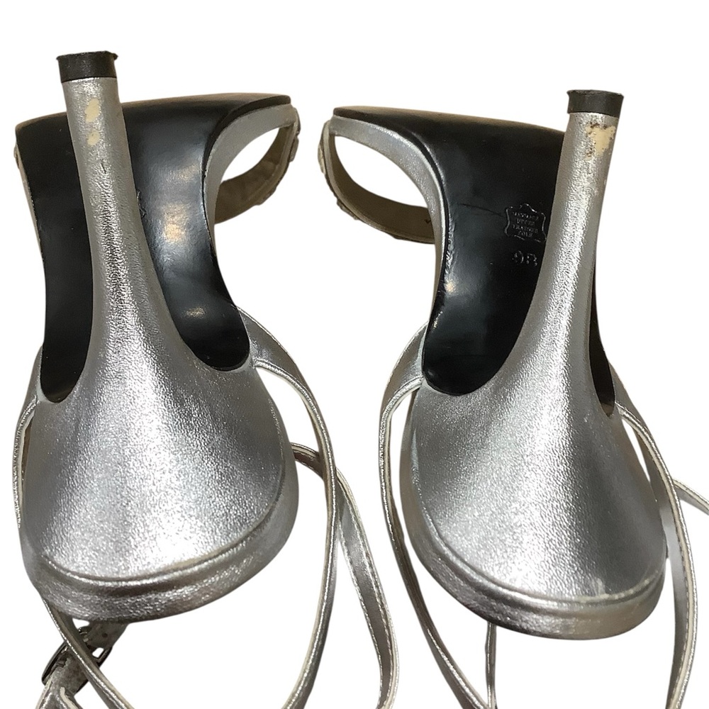 Caparros Savoy Silver Metallic Ankle Strap  Heels Size 9M - Picture 8 of 11